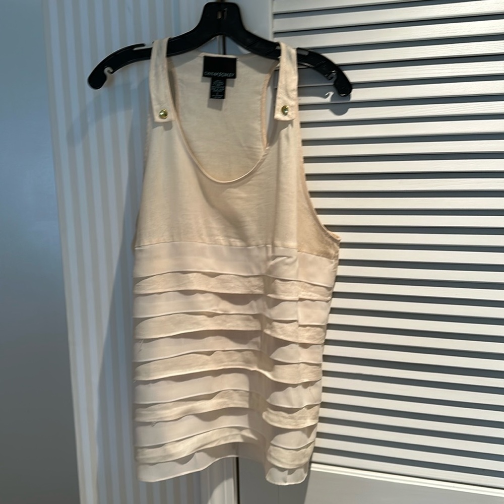 Cynthia Rowley Ivory , sleeveless, linen tank.SZ L